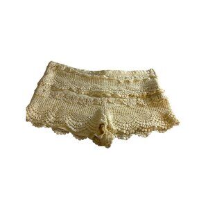 Pins and Needles Crocheted Womens Shorts Off White Lined Size 10